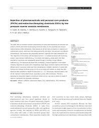 The country has an established domestic pharmaceutical industry, with a strong network of 3,000 drug companies and ~10,500 manufacturing units. Pdf Rejection Of Pharmaceuticals And Personal Care Products Ppcps And Endocrine Disrupting Chemicals Edcs By Low Pressure Reverse Osmosis Membranes