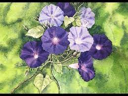 How To Paint Morning Glory Flowers Watercolor Flower Painting Step By Step Youtube Cvety Akvarel Rasteniya