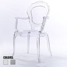 Amazon Com 2xhome Belle Style Ghost Chair Ghost Armchair Dining Room Chair Smoke Armchair Dining Chairs Plastic Dining Chairs Dining Chairs Modern Design