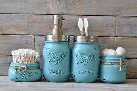 Shop from bathroom canisters, like the by the sea canister or the polished marble bathroom jar, while discovering new home products and designs. Turquoise Mason Jar Bathroom Set Everything Turquoise