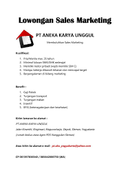 Rasio suhu, kecepatan angin dan kelembaban Lowongan Kerja Sales Marketing Pt Aneka Karya Unggul Aku Jogja Loker Swasta