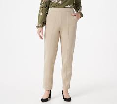 Shop qvc's collection of ankle pants for women to add a versatile, fashionable, and fun piece to offered in a variety of washes and styles, these pants have a length that lands approximately at the. Bob Mackie Pull On Ponte Knit Ankle Pants W Front Seam Qvc Com