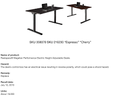 Recall Alert Office Depot Recalls Desks Due To Shock Hazard The Desk S Control Box Has An Electrical Issue Resulting In Adjustable Height Desk Truth Reverse