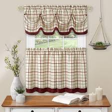tattersall window kitchen curtain tier