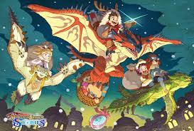 With their kizuna ishi (bonding sto. Anime Monster Hunter Stories Ride On Cheval Monster Hunter Stories Christmas Egg Lilia Monster Monster Hunter Art Monster Hunter Monster Hunter Rathalos