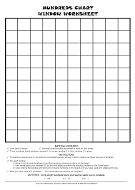 18 described blank 100 chart kindergarten