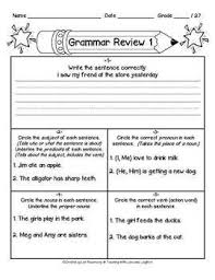 Grammar Review Sheets Lessons 1 10 Distance Learning Packet Grammar Review Grammar Grammar Skills