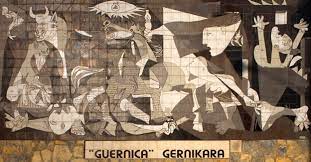 Picasso chose to paint guernica in a stark monochromatic palette of gray, black and white. Guernica Bild Wikipedia