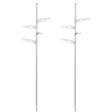 Floor To Ceiling Laundry Pole With Hanging Arms White Laundry Room Inspiration Coat Storage Flooring