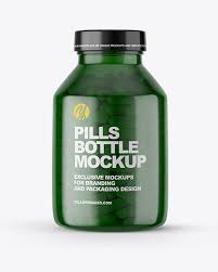 Green Pills Bottle Mockup Yellow Author