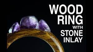 I looked all over the internet to see if i didn't add any inlays or any other types of decorations (i just wanted a simple band); Make Wood Ring With Stone Inlay Amethyst Youtube