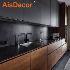 Dark wood kitchen cabinets modern. China Modern Black Painted Veneer Finish Hande Less Design Kitchen Cabinets China Kitchen Cabinet Kitchen Furniture
