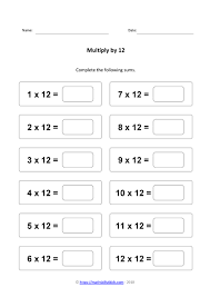 These have been specifically designed for multiples in the range of 1 to 12. 12 Times Table Worksheets Pdf Multiplying By 12 Activities