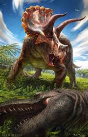 Botm Triceratops Horridus By Https Www Deviantart Com Arvalis On Deviantart Dinosaur Art Prehistoric Animals Dinosaur Pictures