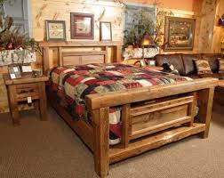 Traditional darker woods and golden pine tones are perfect in older houses, or there's smooth white gloss for a modern loft vibe. Barnwood Northwoods Bed Rustic Furniture Log Cabin Style Rustic Bedroom Furniture Rustic Bedroom Rustic Bedroom Furniture Sets