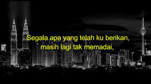 Bantu kami untuk tetap menjadikan hukum untuk semua dengan cara menonaktifkan adblock pada browser anda. Haqiem Rusli Segalanya Lyrics Haqiem Rusli Segalanya Lyrics Music Video Metrolyrics