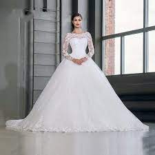 Full Sleeves Long Ball Gowns Wedding Dresses Pretty White Ivory Bridal Gowns Wedding Gowns Ivory Bridal Gown Ball Gowns Wedding Long Sleeve Wedding Dress Lace