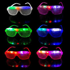1 96 Flashing Led Shutter Glasses Light Up Slotted Party Glow Shades Wholesale For Sale Online