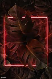 Download Premium Illustration Of Red Neon Lights Frame In A Tropical Fonovye Risunki Illyustracii Rastenij Tropicheskie Oboi
