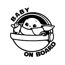 Baby Yoda On Board Stickers For Skateboard He Mandalorian Mando Vinyl Car Laptop Luggage Suitcase Hydro Flask Sticker Yoda Sticker Yoda Decals Hello Kitty Art