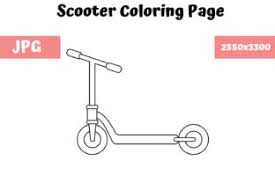 Print coloring of scooter and free drawings. Scooter Coloring Page For Kids Graphic By Mybeautifulfiles Creative Fabrica