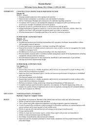 supervisor, construction resume samples