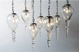 Set Of Seven Hand Blown Glass Pendant Light Fixture Ceiling Wall Lighting
