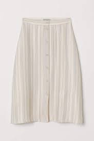 H M Skirt With Buttons White Nice Dresses Skirts Calf Length Skirts