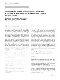 We did not find results for: Pdf Validated Hplc Method For Simultaneous Quantitation Of Bergenin Arbutin And Gallic Acid In Leaves Of Different Bergenia Species