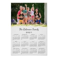 Your Photo And Name Personalized 2021 Calendar Poster Zazzle Com In 2020 Calendar Poster Magnetic Calendar Calendar Design