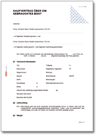 Kaufvertrag Uber Ein Gebrauchtes Boot De Vertrag Download