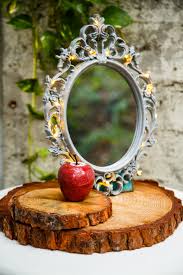 Snow White Center Piece With Magic Mirror And Poison Apple Snow White Centerpiece Snow White Birthday Party Snow White Birthday