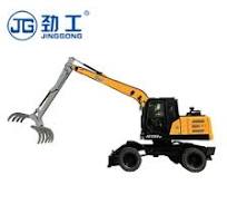 Material Handling Machine Wheel Grapple Excavator Orange ...