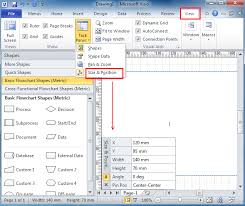 Where Is The Size And Position Window In Visio 2010 2013