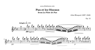 Pan Et Les Oiseaux From La Flute De Pan J Mouquet Free Flute Sheet Music Flutetunes Com