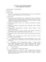 Check spelling or type a new query. Uraian Tugas Dan Wewenang Case Manager
