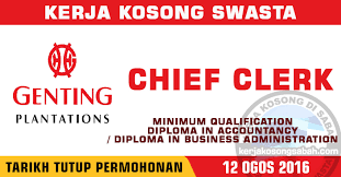 Peluang kerjaya sebagai staf akademik di universiti pertahanan. Kerja Kosong Sabah Chief Clerk Genting Plantations Jawatan Kosong Terkini Negeri Sabah