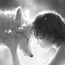 He has no friend, no real family, and the difficult childhood years have turned him. Illustration Sadimage Via We Heart It Black White Boy Illustration Sadness Tenderness Wolf Illustration