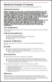 If you only have minimal experience, beef it up! Montessori Teacher Cv Example Myperfectcv