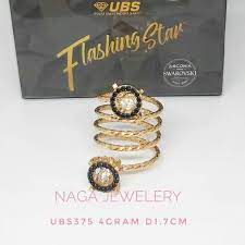 Daftar harga perhiasan ubs 15 januari 2021: Cincin Spirall Ubs Variasi Mata Hitam Emas Kadar 375 Shopee Indonesia