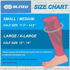 Blitzu Calf Compression Sleeve Socks One Pair Leg Performance Support