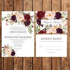Marsala Wedding Invitation Suite For Bohemian Wedding Etsy Bohemian Wedding Invitations Marsala Wedding Invitation Fall Wedding Invitations