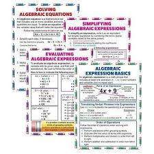 Multiple Subjects Mixed Lots 165961 Algebraic Expressions And Equations Poster Set By Mcdonald Publishing Algebraic Expressions Algebra Equations Equations