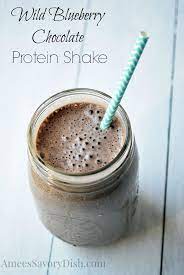 Wild Blueberry Chocolate Protein Shake Recipe Chocolate Protein Shakes Blueberry Chocolate Chocolate Protein