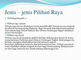 Sejarah tingkatan 4 kssm bab 8 pilihan raya. Pilihanraya Di Malaysia