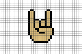 Sign Of The Horns Pixel Art Minecraft Pixel Art Pixel Art Pixel Art Pattern
