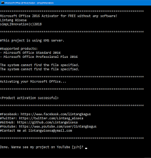 Microsoft office 2019 berisikan berbagai aplikasi perkantoran seperti word, excel, powerpoint, dan banyak lagi yang lainnya. Github Lintangwisesa Microsoft Office 2016 Activator A Simple Batch File To Activate Microsoft Office 2016