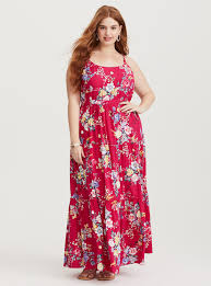 Raspberry Floral Challis Maxi Dress Short Inseam Now Available Maxi Dress Plus Size Dresses Red Dress Maxi