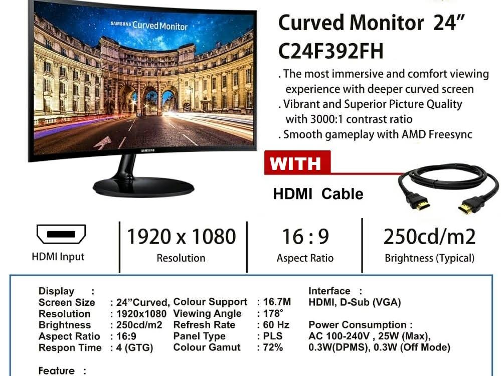 Samsung 24" Curved Monitor product image