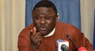 (photo of governor ben ayade of cross river state, south south region of nigeria.) in attendance during the defection meeting were the governor of ekiti, kayode fayemi; Ekro5gnzgixoem